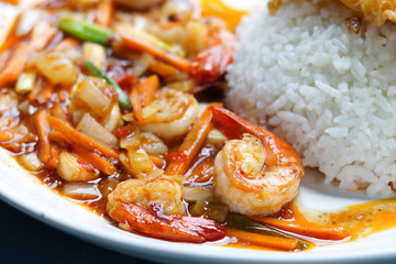 Lunch with chili paste