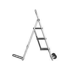 Aluminum stair isolated on white background