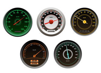Racing cars speedometers set