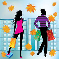 Women on shopping.
