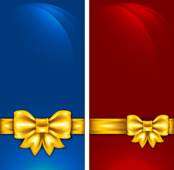 Background with golden bow