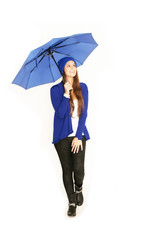 Hübsche Frau mit Regenschirm