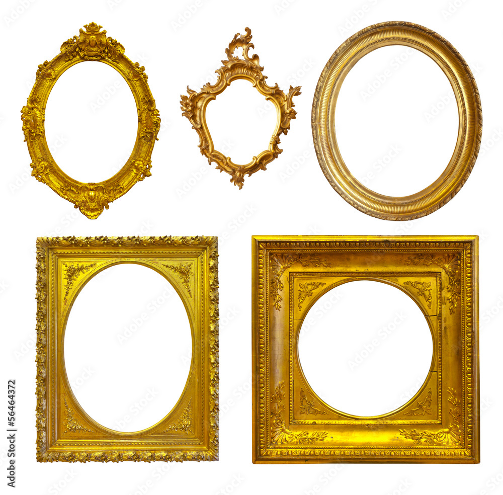 Wall mural Set of few Luxury gilded frames