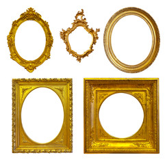 Set of few Luxury gilded frames - obrazy, fototapety, plakaty