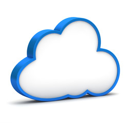 blue icon with cloud on a white background