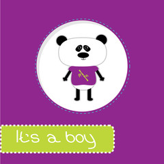 Baby shower card with panda. It's a boy