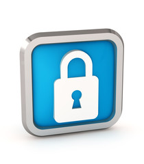 blue padlock icon on a white background