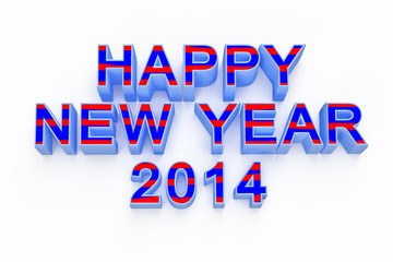 new year 2014 ,3d render text on white background