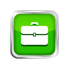 green briefcase icon on a white background