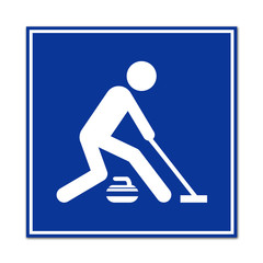 Cartel simbolo curling
