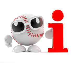 Baseball with red Info symbol