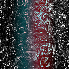 circus face art woman close up portrait - 56470768