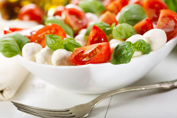 caprese salad with mozzarella