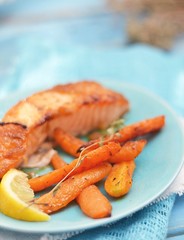 grilled salmon with carrot