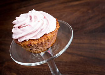 Pink raspberry cupcake