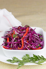 Red cabbage salad with vegetables
