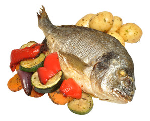 Baked Fish And Roasted Vegetables