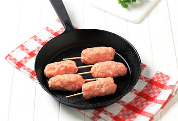 Raw minced meat kebabs