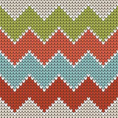 Stickers fenêtre Zigzag Modèle sans couture tricoté en zigzag rétro