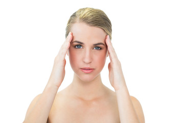 Fototapeta premium Gorgeous blonde suffering from headache