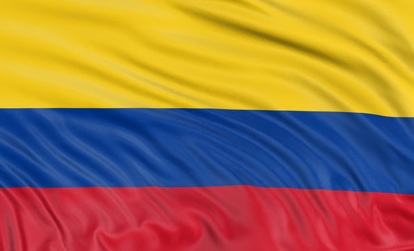 3D Colombian flag  (clipping path included)