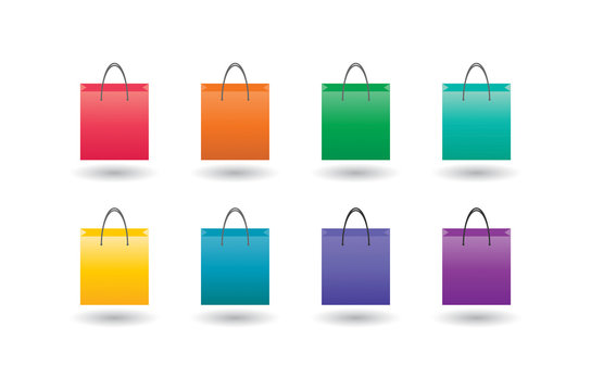 Shopping bag with icon set