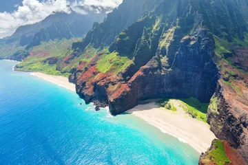 Foto op Plexiglas Aan de kust van Pali op het eiland Kauai © SergiyN