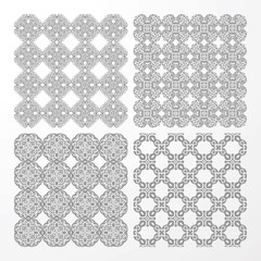 set monochrome geometrical seamless patterns.