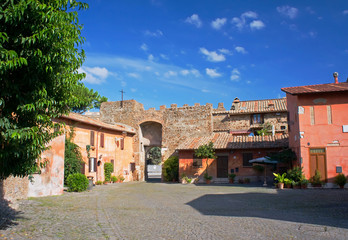 Fototapeta na wymiar Medieval italian town - Borgo Ostia Antica Rome