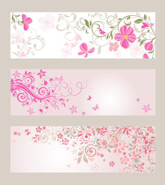 Beautiful floral banners