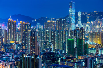 Fototapeta na wymiar Cityscape in Hong Kong at night
