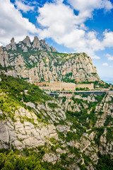 Fototapeta na wymiar Panorama monast?rya Monserrat, Katalonia, Hiszpania