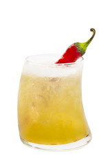 alcoholic cocktail on a white background in the restaurant