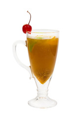 hot mulled wine on a white background