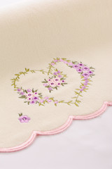 Turkish handmade towel with special fresco ans lace