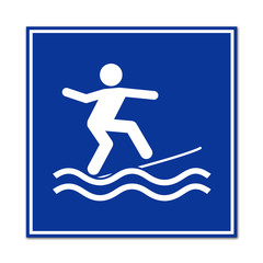 Fototapeta na wymiar Cartel simbolo surf