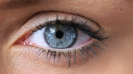 Woman opening her eye