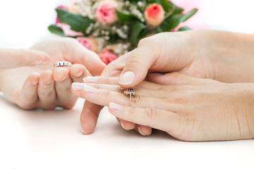 Woman choosing a rings