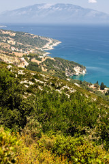 Naklejka na ściany i meble The beautiful coastline of the island of Zakynthos, Greece.