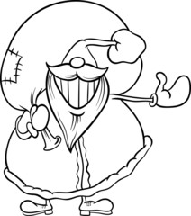 santa claus cartoon for coloring book