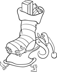 santa claus cartoon for coloring book