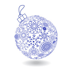 Christmas Ball Of Made Snowflakes
