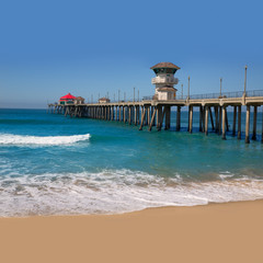 Fototapeta premium Huntington beach Surf City USA pier view