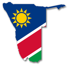 Carte / drapeau de la Namibie