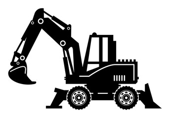 Excavator, vector illustration
