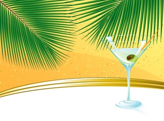 Beach abstract. Vector template.