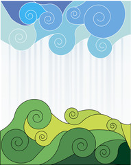 Abstraction sky and grass. Vector illustration