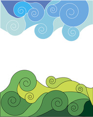 Abstraction sky and grass. Vector illustration