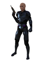 Alien trooper with raygun