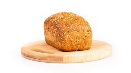assortment of baked bread isolated on white background